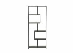 Opbergrek Tower 77x35x185cm - melamine & metaal - zwart- Rekken|Rekken