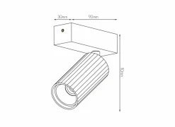 Opbouwspots|Opbouwspots|Opbouwspot GU10 - aluminium - zwart