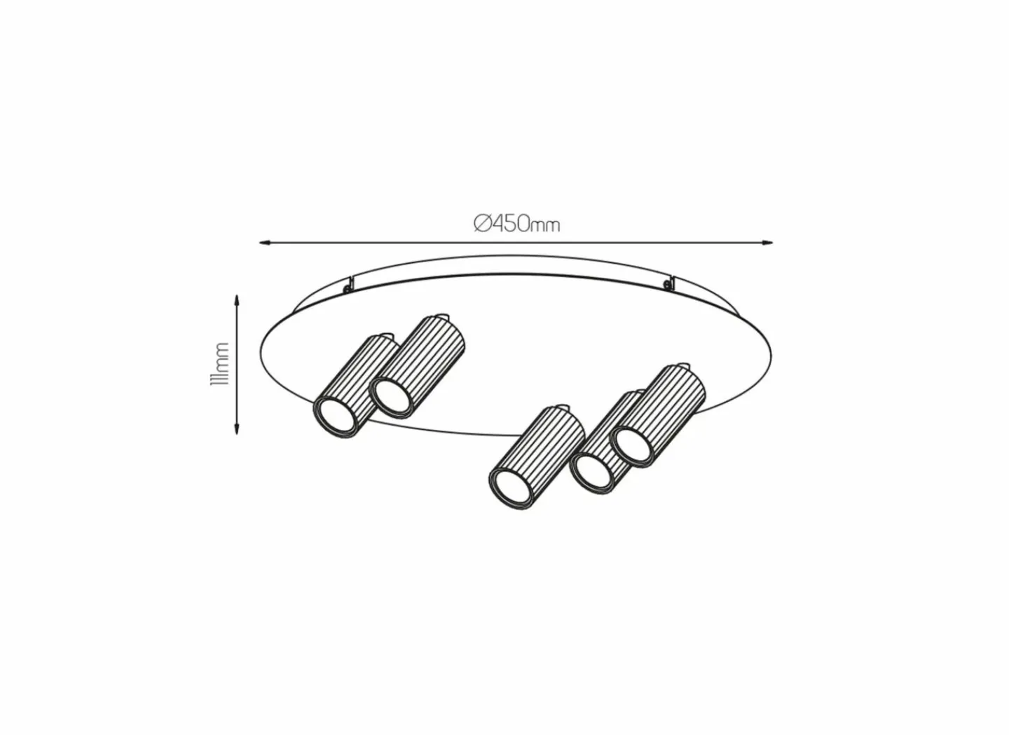 Opbouwspot 5xGU10 - aluminium - wit- Opbouwspots|Opbouwspots