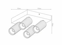 Opbouwspots|Opbouwspots|Opbouwspot 4xGU10 - aluminium - wit