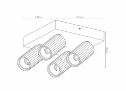 Opbouwspots|Opbouwspots|Opbouwspot 4xGU10 - aluminium - zwart