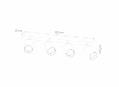 Opbouwspot 4xGU10 - aluminium - wit- Opbouwspots|Opbouwspots