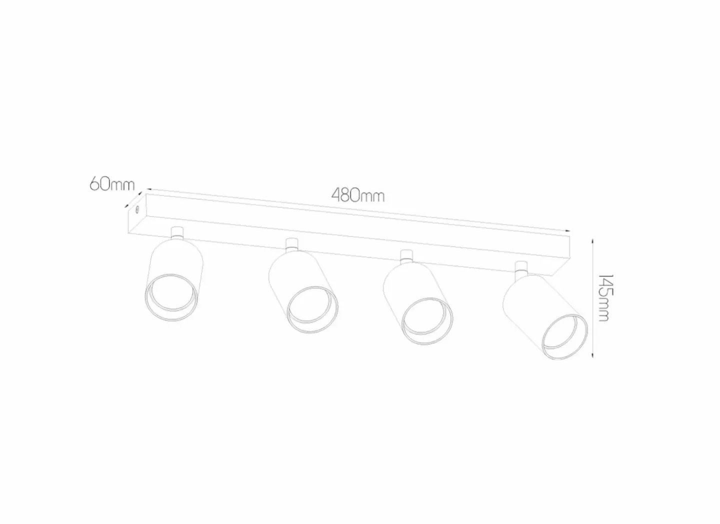 Opbouwspot 4xGU10 - aluminium - wit- Opbouwspots|Opbouwspots