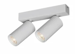 Opbouwspot 2xGU10 - aluminium - wit- Opbouwspots|Opbouwspots