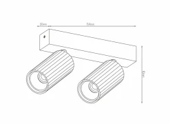 Opbouwspot 2xGU10 - aluminium - wit- Opbouwspots|Opbouwspots