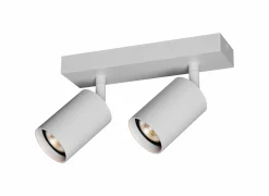 Opbouwspots|Opbouwspots|Opbouwspot 2xGU10 - aluminium - wit