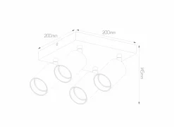 Opbouwspot 4xGU10 - aluminium - wit- Opbouwspots|Opbouwspots