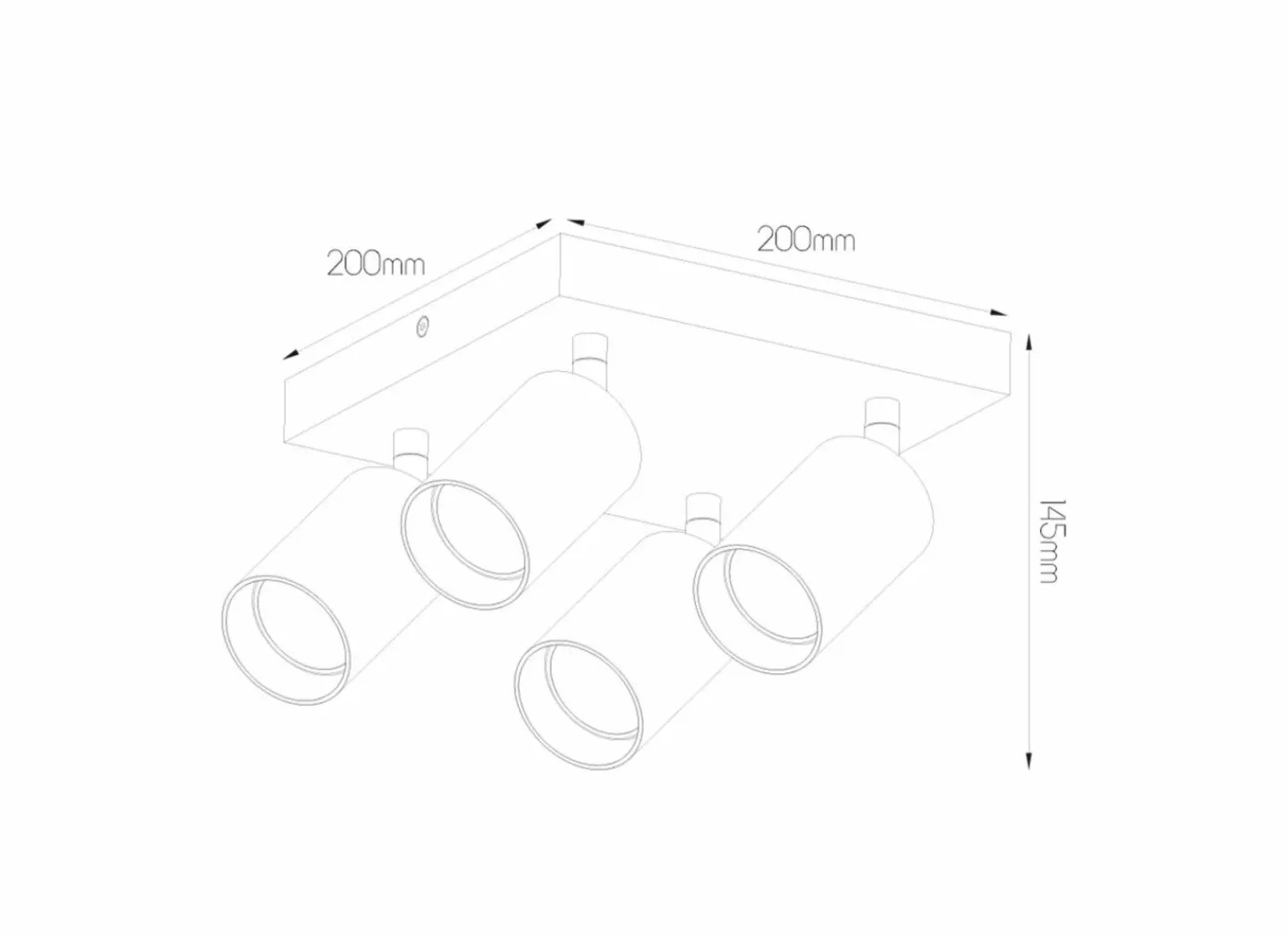 Opbouwspot 4xGU10 - aluminium - wit- Opbouwspots|Opbouwspots