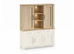 Opzetstuk Alba 162cm - decor - sand oak nature- Vitrinekasten|Vitrinekasten