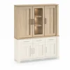 Vitrinekasten|Vitrinekasten|Opzetstuk Alba 162cm - decor - sand oak nature