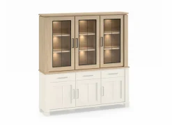 Vitrinekasten|Vitrinekasten|Opzetstuk Alba 199cm - decor - sand oak nature