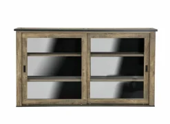 Dressoirs|Opzetstuk Etienne 221cm - decor - industriële eik & zwart