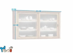 Dressoirs|Opzetstuk Etienne 221cm - decor - industriële eik & zwart