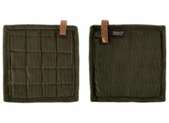 Tiseco Pannenlap Velmar 20x20cm - katoen & polyester - olijfgroen- Ovenwanten & Pannenlappen