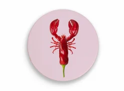 Pannenonderzetter Kreeft Ø18cm - stoneware - roze- Pannenonderzetters