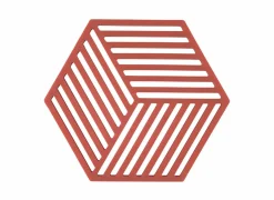 Pannenonderzetter 16x14cm - silicone - burned red- Pannenonderzetters