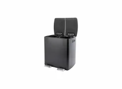 Vuilnisbakken|Vuilnisbakken|Pedaalemmer met opbergvak Stress 2x30L mat zwart