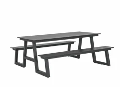 Picknicktafel Santorini173x200cm - aluminium - antraciet- Tuinbanken|Tuinsets