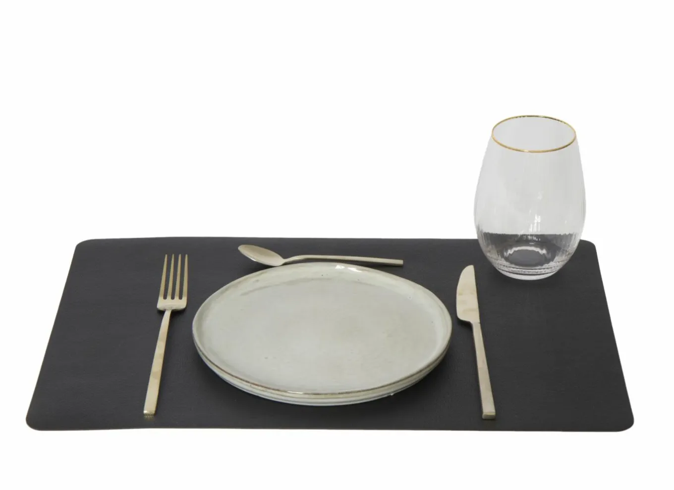 Placemats|Placemat Lederlook 30x45cm - lederlook - zwart