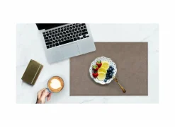 Placemat Troja 33x45cm - lederlook - houtskool- Placemats