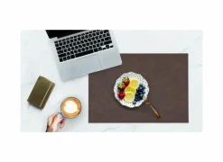 Placemat Troja 33x45cm - lederlook - koffie- Placemats