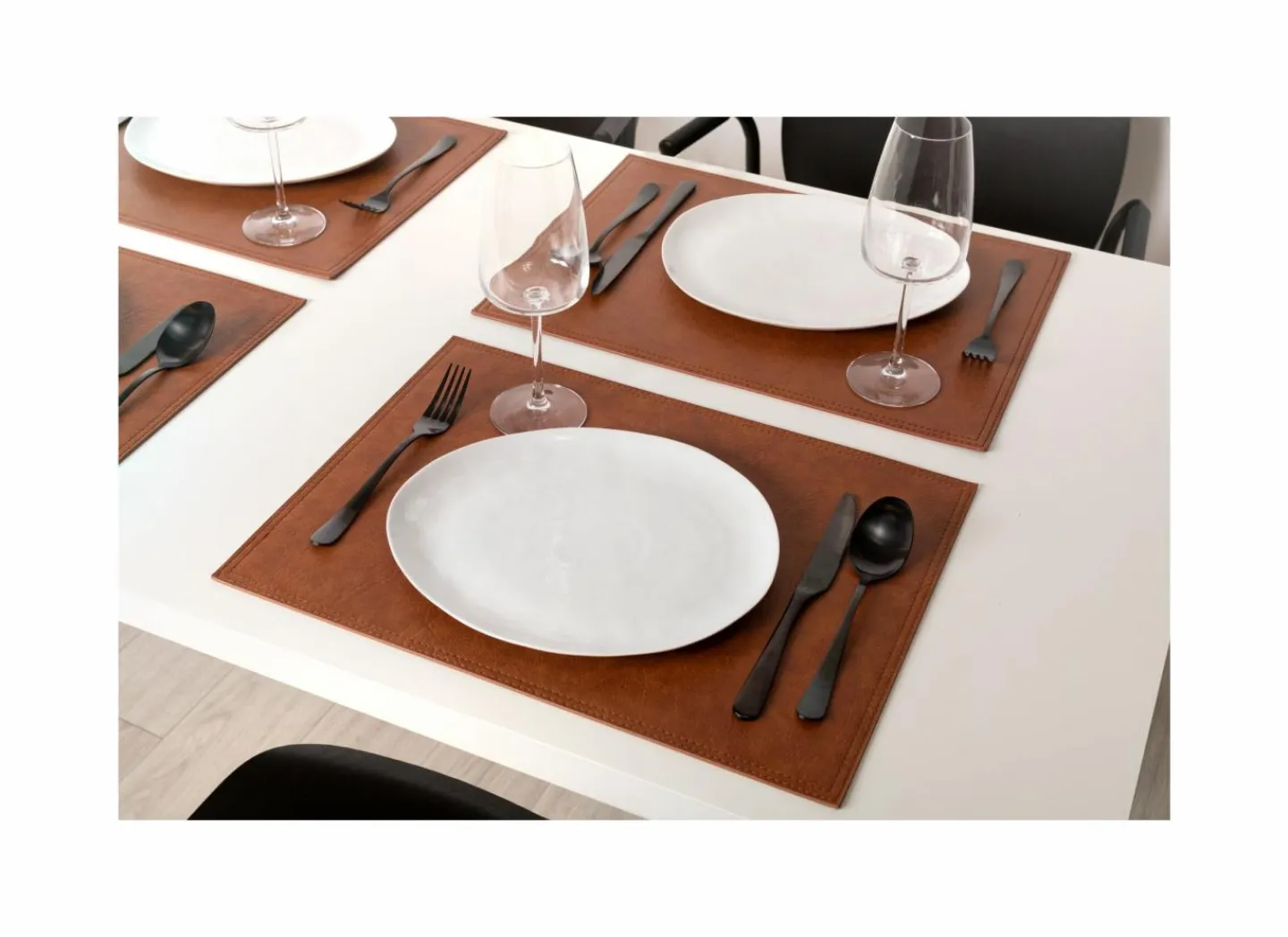 Placemat Troja 33x45cm - lederlook - caramel- Placemats