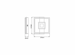 Brilliant Plafondlamp Baldo 29,5x27,5cm - metaal/hout/kunststof - zwart/naturel- Plafonnier