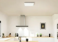 Brilliant Plafondlamp Briston 45x45x5cm - kunststof & metaal - wit- Plafonnier