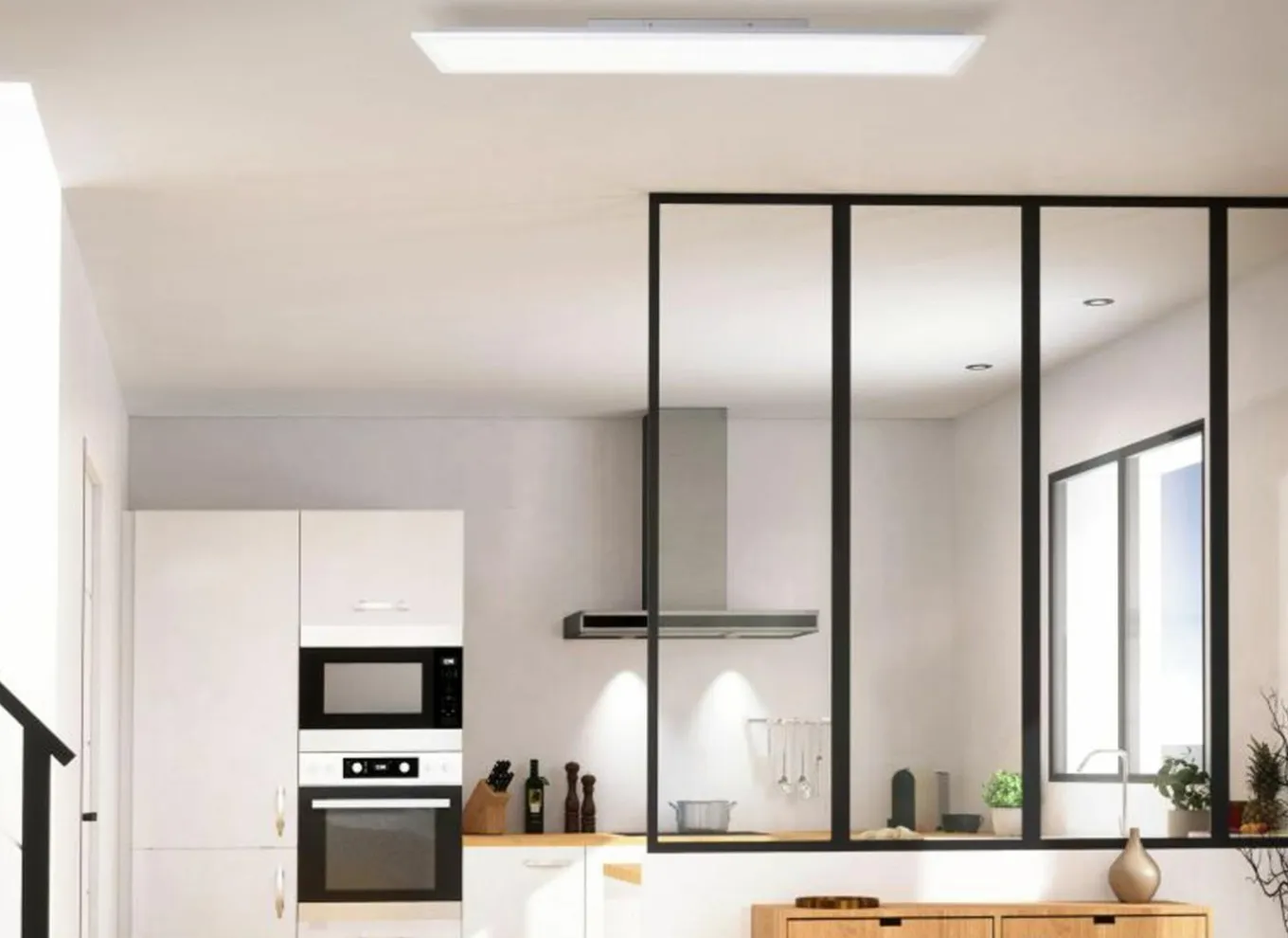 Brilliant Plafonnier|Plafondlamp Briston 100x25x5cm - kunststof & metaal - wit