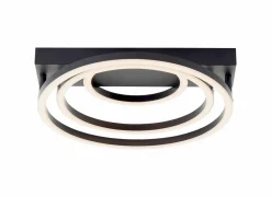 Brilliant Plafondlamp Pedley 37x38cm - kunststof & aluminium - zwart- Plafonnier