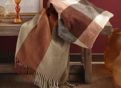 Plaids|Plaids|Plaid Desire Camel 130x170cm - polyester & katoen - bruin