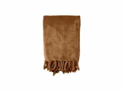 Plaid Florijn 150x200cm - polyester - bruin- Herfstdecoratie|Plaids