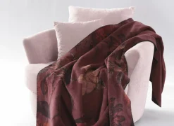 Plaids|Plaids|Plaid Velvet Bloom 150x200cm - polyester & katoen - rood