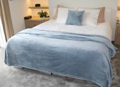 Plaid 220x240cm - microvezel - denim- Plaids|Energie Besparen