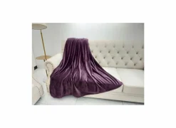Plaid 150x200cm microvezel aubergine- Herfstdecoratie|Plaids
