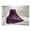 Plaid 130x160cm microvezel aubergine- Plaids|Energie Besparen