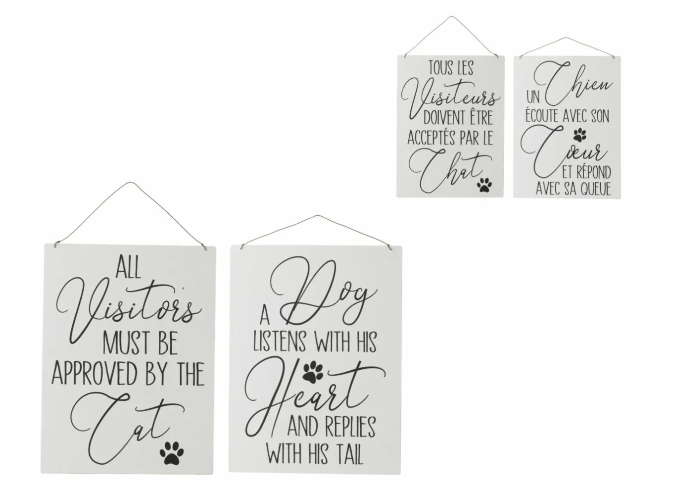 J line Andere Wanddecoratie|Plakkaat Dog Cat 26,5x35cm