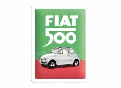 Andere Wanddecoratie|Plakkaat Fiat 500 15x20cm - metaal - groen & rood