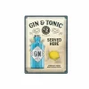 Plakkaat Gin Tonic 40x30cm - metaal - multicolor- Andere Wanddecoratie