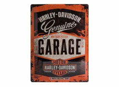 Andere Wanddecoratie|Plakkaat Harley Davidson Garage 40x30cm - metaal - meerkleurig