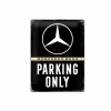 Plakkaat Mercedes 40x30cm - metaal - zwart- Andere Wanddecoratie