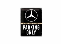 Plakkaat Mercedes 40x30cm - metaal - zwart- Andere Wanddecoratie