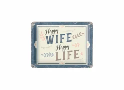 Plakkaat 15x20cm happy wife- Andere Wanddecoratie