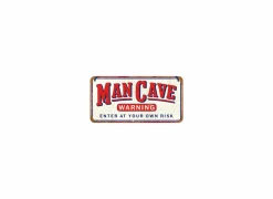 Plakkaat 10x20cm Man Cave Warning- Andere Wanddecoratie