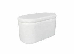 Opbergmanden|Opbergmanden|Poef Suzanna met opbergruimte 82x42cm bouclé wit