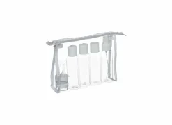 Reisset Flesjes - kunststof - transparant set van 7- Badkamertoebehoren|Divers