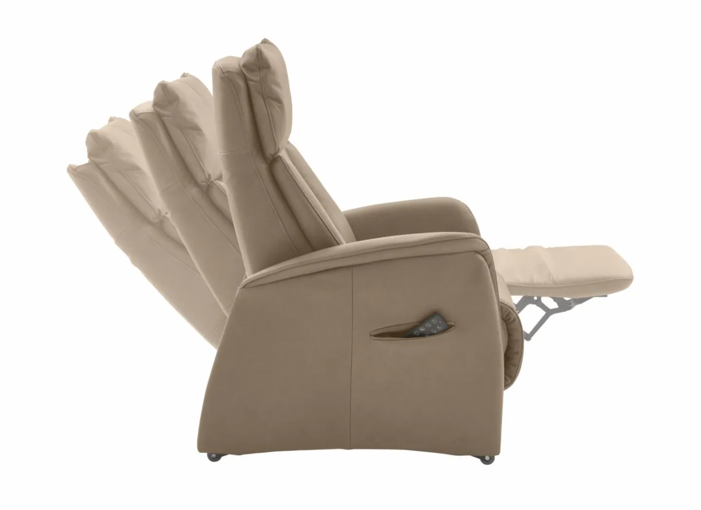 Relaxzetel EC22138 elektrisch - leder - belvita pearl met elektrische hoofdsteun- Relaxzetels