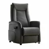 Relaxzetel Hukla elektrisch - leder - antraciet met 2 motoren & extra lange beensteun- Relaxzetels