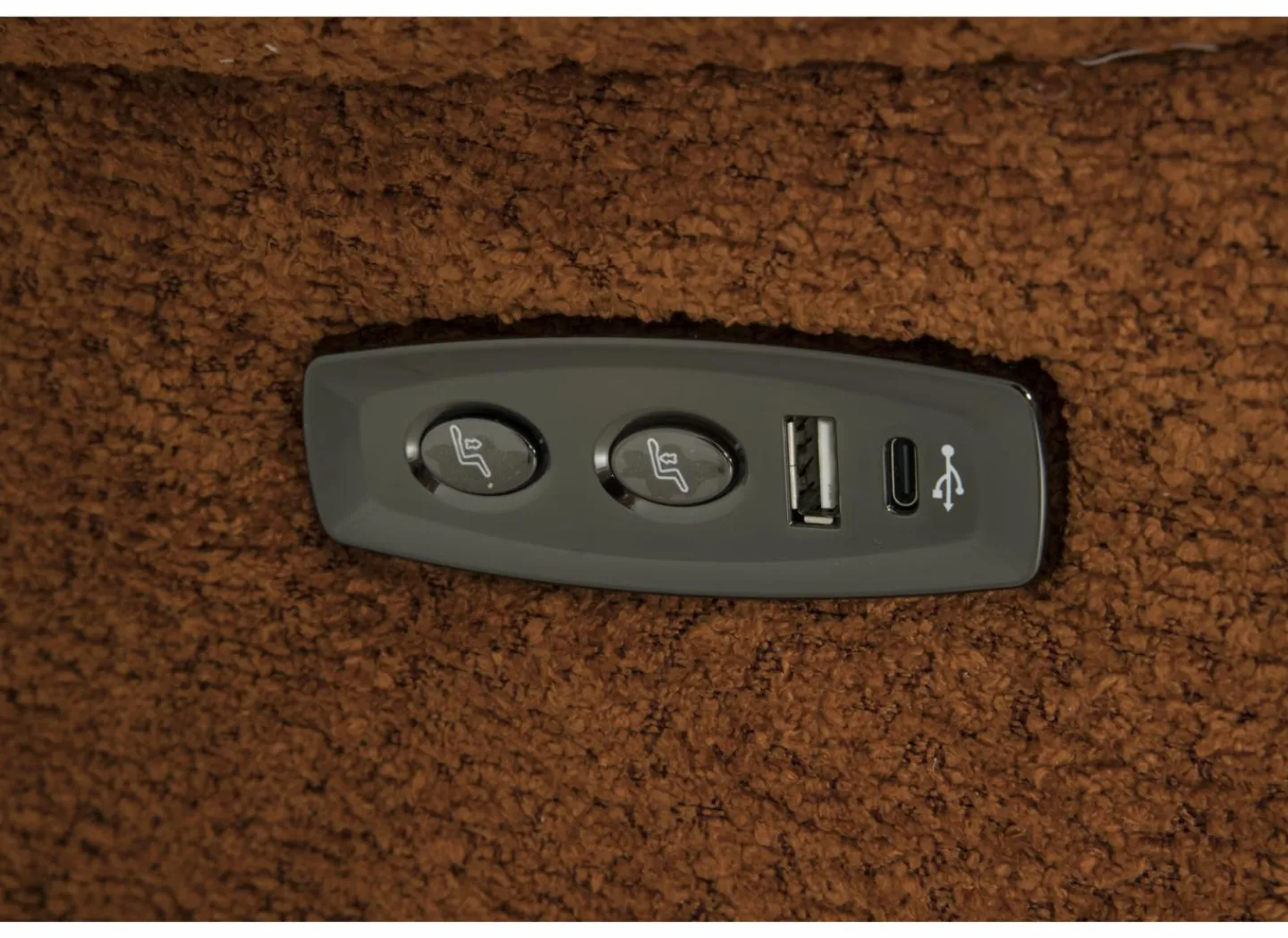 Relaxzetel Ike elektrisch - stof - oranje met accu en schommelfunctie- Relaxzetels