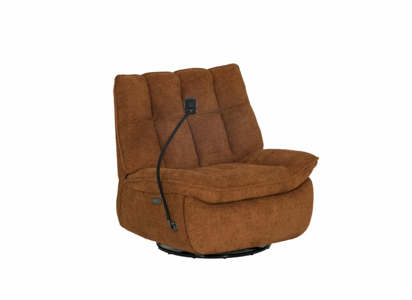 Relaxzetel Ike elektrisch - stof - oranje met schommelfunctie en oplaadstation- Relaxzetels